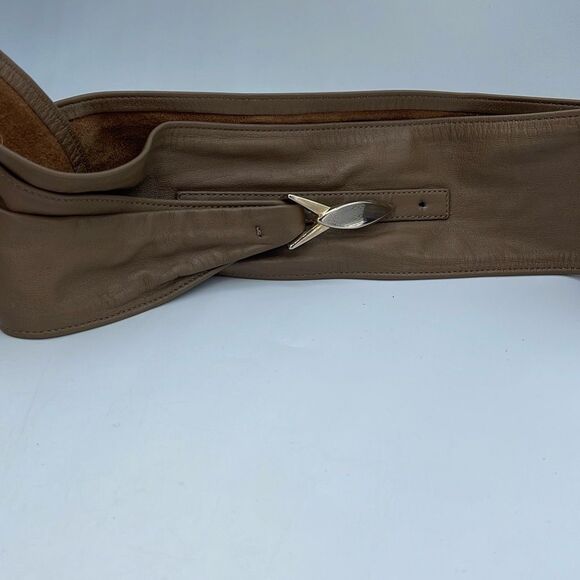 Vintage Accessories - Vintage leather wide 3” waist belt 30.5” and smaller